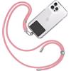 TBOC Cordino Catenella Laccio Strap Porta Cover [Rosa] con Toppa di Fissaggio [Nero] per Telefono Cellulare da Collo - Tracolla Catenina con cordini Accessori Telefoni Universale Laccetti