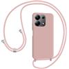 AOMYKE Cover per Xiaomi Redmi Note 13 4G con Cordino, Custodia con Laccio Collana Tracolla Collo Liquido Silicone Antiurto TPU Antiurto AntiGraffio Case - Rosa