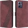 OKZone Cover per Motorola Moto G14, Custodia in PU Pelle per Motorola Moto G14, Custodia a Libro Protettiva Folio Portafoglio con Magnetica e Slot per Carte Wallet Case Flip Cover (Rosso)