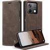 Cracedily Cover per Xiaomi Redmi Note 13 5G Case, Custodia Cover Pelle Premium Portafoglio con Porta Carte Magnetica Supporto Protezione Flip Case Custodia per Xiaomi Redmi Note 13 5G,Caffè