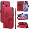 Bravoday Cover per Samsung Galaxy A40, Custodia in PU Pelle Portafoglio Flip Schede con Slot per Carte, Magnetica Antiurto Cover per Galaxy A40, Rosso