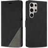 SONWO Cover per Samsung Galaxy S24 Ultra, Flip Caso in PU Pelle Case Cover Custodia con Slot per Schede e Supporto Stand per Galaxy S24 Ultra, Nero