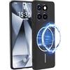 ILING Cover per Motorola Edge 60 Pro, Militare Armatura Antiurto Custodia con Supporto Anello Metallo a 360° Ultra Sottile Opaca Silicone Rigido PC + TPU Bumper Case (Nero