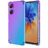 EASSGU Custodia per Redmi 13C 5G / Redmi 13R 5G (6.74 Inches), Cover Silicone TPU Colore Sfumato Trasparente, Custodia per Telefono Antiurto e Antigraffio - Blu Viola