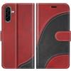 BoxTii Cover per Samsung Galaxy A26 5G, Custodia in PU Pelle Portafoglio, Magnetica Flip Cover a Libro con Slot per Schede per Galaxy A26 5G, Rosso