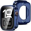 Amizee 2 in 1 Cover [2 Pezzi] Compatibile con Apple Watch Series 11/10 42mm con Vetro Temperato, PC Rigido Copertura Completa Custodia Protettiva per Apple Watch - Blu