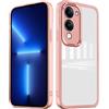 YUXING Cover per Vivo Y29s 5G / Vivo Y04 4G Custodia Trasparente con Pellicola Protettiva Lenti Morbida Ultra Sottile Antiurto Bumper Slim Case - Rosa