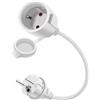 HuaLiSiJi Cavo di Prolunga Schuko 16A 250V Prolunga Schuko Impermeabile con Contatto di Protezione Cavo prolunga IP44 per Esterno o Interno, Casa, Ufficio (Bianco, 1.5)