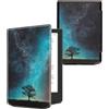 kwmobile Custodia eReader Compatibile con Pocketbook Verse/Pro/Color/Vivlio Light Cover - eBook Reader Flip Case - blu/grigio/nero - Natura e spazio