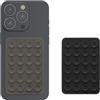 kwmobile Set da 2 Ventose per Telefono in Silicone - Ventosa Cellulare Compatibile con iPhone e Android - Supporto Adesivo - Rettangolare 5,5 x 8 cm - Nero/Grigio Scuro
