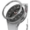 Ringke Bezel Styling Compatibile con Cover Samsung Galaxy Watch 4 Classic 46mm, Ghiera Anti Graffio Acciaio Inossidabile Adesiva Accessorio - Silver (46-40)