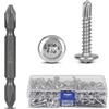 SUPAWAY 300 pezzi Viti autofilettanti da M4,8 x 25 mm Acciaio inox 410 viti autofilettanti a croce svasata Viti autofilettanti rapide con 1 punte per trapano per foglio metallo attacchi filo listello
