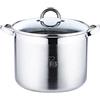 RB RENBERG RENBERG Alexander | Pentola da Cucina Alta 28x21.5 cm e 12 L con Coperchio in Vetro | Acciaio Inox | Batteria da Cucina | Base Incapsulata a 5 Strati