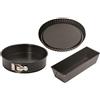 ORIGINAL KAISER Kaiser Original Classic - Set di 3 teglie da Forno con 3 stampi antiaderenti, con Fondo Piatto, a Forma di Scatola, a Base di Frutta, Colore Nero