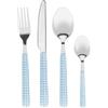 Tognana, Set 4 Posate Vichy Blue, Acciaio 18/0, Azzurro