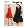 Simplicity Cartamodello SS3132BB per abito da donna e da donna, in due lunghezze con linee piccole (50-52-54-56-50)