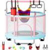 FitinOne Trampolino per bambini, 140 cm, mini trampolino per bambini piccoli per interni ed esterni con altalena, 199,6 kg, trampolino per bambini, sbarra da ginnastica, regali di compleanno per