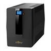 nJoy Horus Plus 1000VA Gruppo di Continuità 600 Watt, Line Interactive, Onda Sinusoidale Simulata, Display LCD, Touch Screen, AVR, USB, 4 Uscite Shuko, Rj11 RJ45 In/Out, 2 Batterie - Garanzia 3 Anni