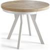 AlpiMeble Tavolo Rotondo Allungabile EVO - Tavolo da Pranzo Allungabile - Piano in laminato da 36 mm - Gambe in Faggio - Diametro da 110 cm a 210 cm Halifax