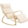 SoBuy Sedia a Dondolo - Poltrona a Dondolo con poggiapiedi e poggiatesta regolabili, Beige FST16-W
