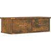 Lalfkkii Mensola da Parete Scaffali Espositivi con Cassetti Decorazione da Parete Versatili Mensola a Sospensione Design Moderno per Salotto Camera da Letto o Bagno Rovere Fumo 60x26x18.5 cm