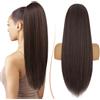 TESS Coda Extension Capelli con Coulisse Lunga, Posticci Yaki Sintetici per Coda Cavallo Extension per Donna 60 cmCastano cioccolato