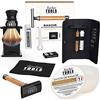 BARBER TOOLS Kit per rasatura - Rasoio di sicurezza + 5 doppie lame + pennello da barba + sapone da barba da 150 ml + pietra di allume ✮ BARBER TOOLS ✮