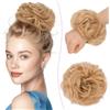SEGO Pro Chignon Finto per Capelli Umani Elastici Chignon Finti Ondulato Capelli Naturale Coda di Cavallo Spessi Updo per Donne Ragazze (#18 Biondo Cenere,25g)