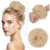 SEGO Pro Chignon Finto per Capelli Umani Elastici Chignon Finti Ondulato Capelli Naturale Coda di Cavallo Spessi Updo per Donne Ragazze (#60 Biondo Platino,25g)