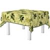 HOME ZEN HOUSEHOLD LINEN TOVAGLIA PLASTICA LAVABILE PVC IMPERMEABILE COPRITAVOLO PLASTIFICATO STAMPATO CON BORDINO FELPATA ANTIMACCHIA WATERPROOF (120X160CM, ULIVO)