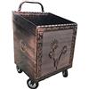 CASAMANIASHOPPING Carrello Porta Legna Ferro BATTUTO Nero/Rame con Ruote CM 52X47X84H
