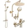 Rea Bliss brush gold colonna doccia Sistema doccia in ottone per bagno (oro spazzolato)