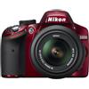 Nikon Reflex D3200 - Rosso Nikon Nikkor AF-S DX 18-55mm f/3.5-5.6G VR II f/3.5-5.6, good