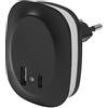 LEDVANCE Lunetta Edge base Night Light, nero, 0.35 W, 10 lm, luce bianca calda, sensore di luce diurna, nessione USB-A e USB-C, tecnologia a LED, funzionalità di ricarica, lunga durata, IP20, 3000K