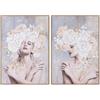 Home ESPRIT Quadro Fiori Moderno 70 x 3,5 x 100 cm (2 pezzi)