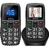 artfone C1+4G Pro Telefono Cellulare per Anziani con Tasti Grandi丨Funzione SOS丨Chiamata Rapida丨Base di Ricarica丨Funzione di orario丨Batteria da 1800 mAh丨LTE Cellulare per anziani丨Radio丨USB - C - Nero