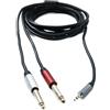 System-S Cavo audio Y 3 m stereo TRS 3,5 mm maschio a 2 X 6,35 mm jack TS adattatore