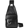 Hnonoxy Borsello Uomo Tracolla Zaino Monospalla Uomo Pelle Borsa a Tracolla Uomo Piccolo Impermeabile Borse a Spalla Sling Bag Piccolo Crossbody Bag per Viaggi Ciclismo Campeggio (Nero)