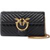 Pinko, LOVE ONE WALLET C SHEEP NAPPA Donna, Z99Q_NERO-ANTIQUE GOLD, size