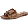 Sam Edelman Flat Sandal Shoes for Women - Bambi 6, Amber Gold Raffia, 41 EU