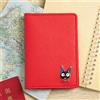 Studio Ghibli Kiki's Delivery Service Passport Case Jiji Red from Japan NUOVO