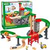BRIO World - Set Magazzino Sollevo & Carica, Set Costruzioni Trenino in Legno da 32 Pezzi, Giocattolo per Bambino e Bambina 3+ Anni