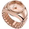 FOSSIL Orologio Ring da donna, movimento al quarzo a due lancette con cinturino in acciaio inossidabile, Tono oro rosa, 15 mm