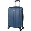 ITACA - Valigia Da Stiva Rigida - Trolley Grande Con Ruote, Valigia 23kg Per Viaggi, Trolley Da Stiva Resistente. Lucchetto a Combinazione, Cowboy blu