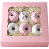 Gcardist Auto-pop Up Rosa 20,3 x 20,3 x 6,4 cm, 12 unità, scatole per biscotti con finestra per pasticceria, macaron, panetteria, scatola per imballaggio