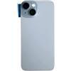 Smartex® Vetro copribatteria per scocca Posteriore Big Hole Compatibile con iPhone 15 | Senza Logo (Blu)