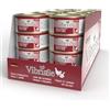 Croci Vibrisse Cibo umido per gatti a base di Pollo e Prosciutto di Pollo, alimento naturale senza coloranti e conservanti, 24 lattine da 70 g
