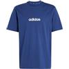 adidas Uomo Essentials Linear Single Jersey Tee, Dark Blue/White, XL