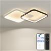 BAYHT Plafoniera a LED dimmerabile, lampada da soffitto da 28 W con telecomando, compatibile con HomeKit, Alexa, Google e IFTTT, 3000-6500 K, design moderno, soggiorno Cucina, 50 cm