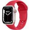 ELETTRONEO C1B Cinturino per Apple Watch Ultra 3 2 49mm, Serie 11 10 46mm, 9 8 7 45mm 41mm, SE 6 5 4 44mm 40mm, 3 2 1 42mm 38mm Donna Uomo Band Bracciale Sport Silicone, Rosso Natale